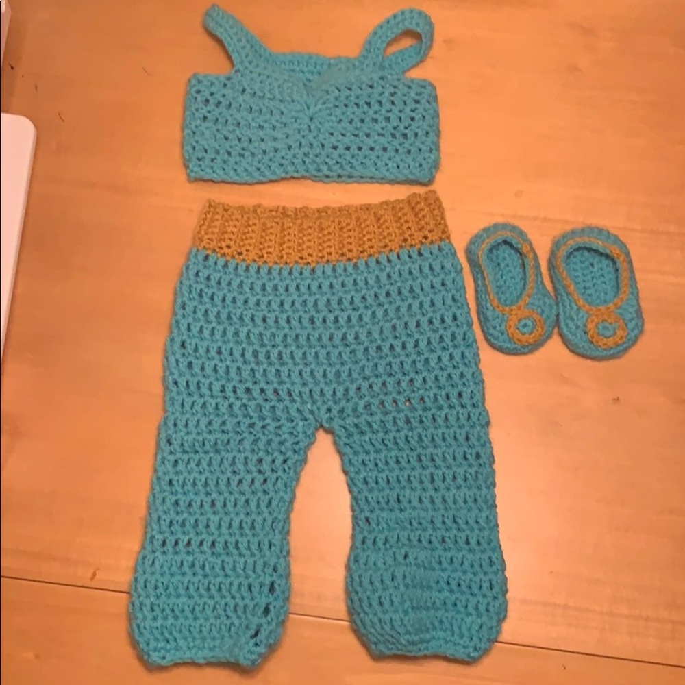 Baby girl crocheted Jasmine costume